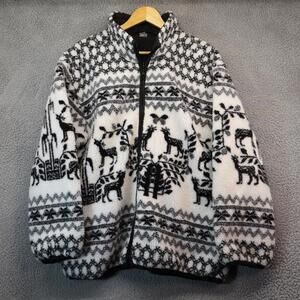 Mulberry Street Jacket Deer Fleece Men Large RN 49469 Vtg